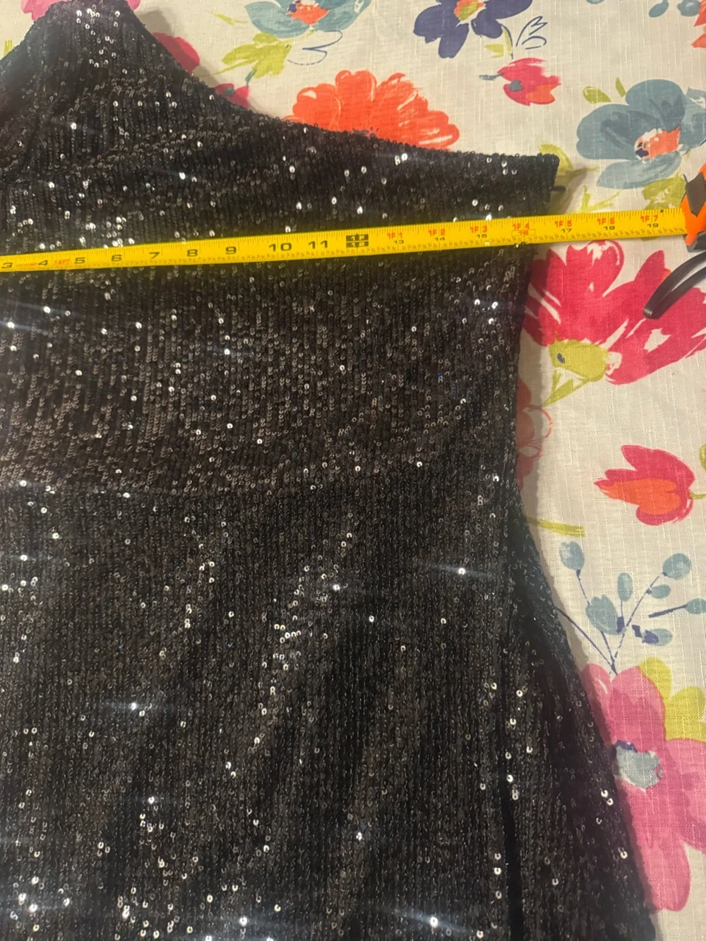 1.STATE One Shoulder Black Sequin Cocktail Dress Long Sleeve Party Women’s M
